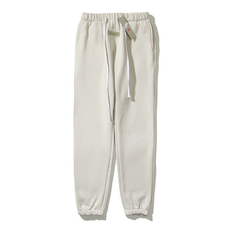 Kanye West Sunday Service Pant Fog Double Line Letters Ankle Banded Pants Casual Fleece Lined