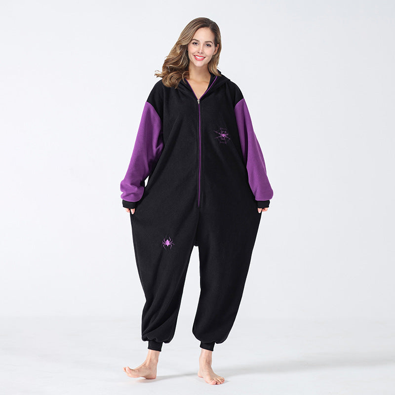 Hoodies Blankets Polar Fleece Cartoon Animal One-Piece Pajamas Couple Pajamas