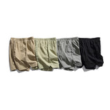 Men Shorts Summer Men's Solid Color Casual Pants Retro Waist Strap Shorts