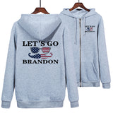 Let'S Go Brandon Hoodie English Letter Pattern Men And Women Hooded Zipper Sweatshirt
