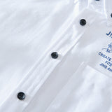 White Work Shirts Men's Casual Long-Sleeved Printed Shirt