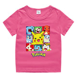 Children Pokemon Pikachu T Shirt Children Summer Clothing Short Sleeve T-shirt Male