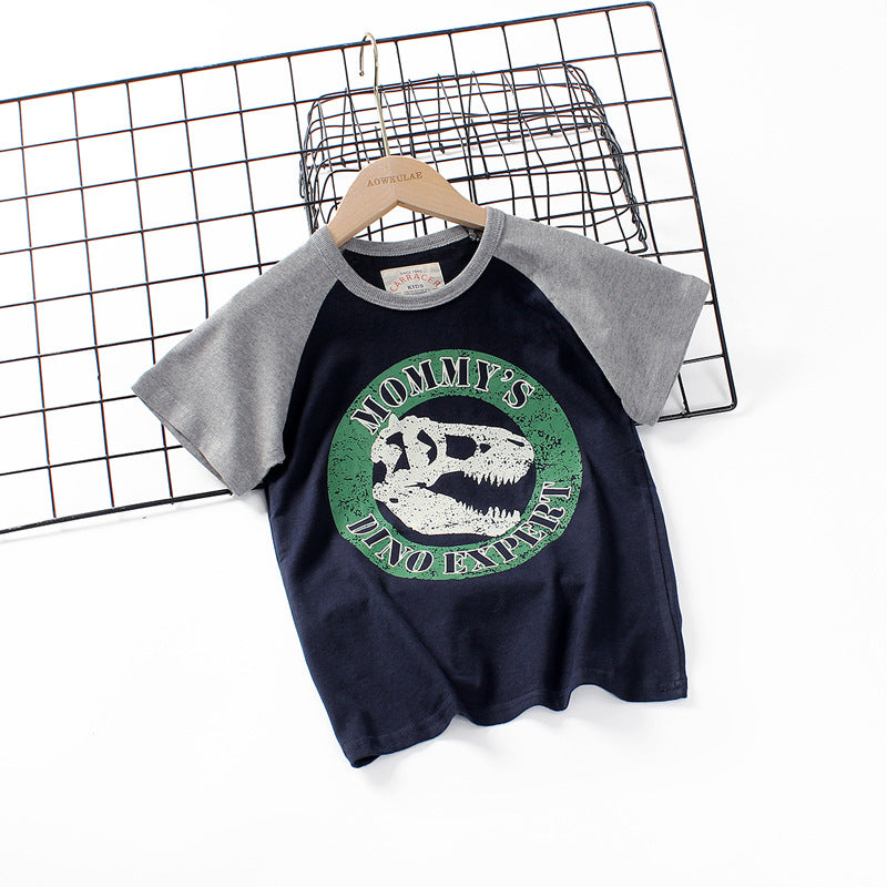 Children T Shrits Summer Boys' Short-Sleeved T-shirt Printed T-shirt Short-Sleeved