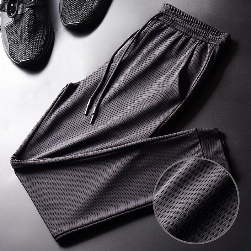 Men Pants Summer Large Size Thin Ice Silk Casual Pants Men's Loose
