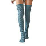 Winter Chunky Cable Thick Knit Thigh High Socks Long Stockings Boot Autumn Winter Knitted Socks Overknee Long Boot Bunching Socks