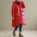 Women Winter Coats Puffer Jacket Down Coat Mid-Length Autumn and Winter Hooded Down Jacket Padded Jacket