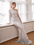 Olivia Wilde See Through Dress Fishtail Female Banquet Temperament Host Sequin Formal Dress