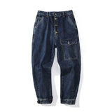 Mens Fall Outfits Vintage Corduroy Tappered Work Clothes Pants Straight-Leg Wide-Leg Pants Men