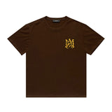 Amiri T Shirt Tiger Pattern Letter Print Casual round Neck Short Sleeve T-shirt