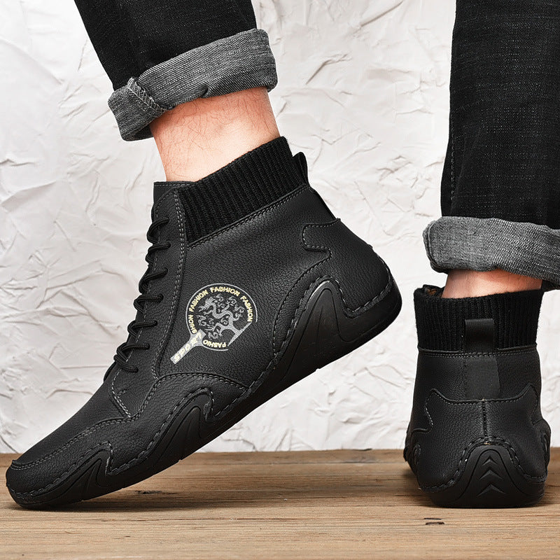 Men's Boots Autumn and Winter Leather Shoes Men's Sports Casual Men