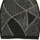 Nina Parker Black Dress Party Hip Skirt Strap Diamond Dress