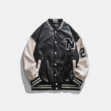 Orange Varsity Jacket Spring and Autumn Embroidered Leather Jacket Youth Men's Clothing Sports Baseball Clothing Jacket