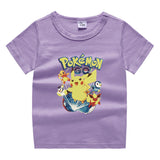 Children Pokemon Pikachu T Shirt Summer Clothing Short Sleeve T-shirt Cotton Leisure Sports
