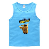 Children Pokemon Pikachu T Shirt Cotton Leisure Sports Sweat-Absorbent Vest