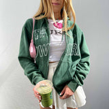 Baggy Jacket Women's Sweatshirt Cardigan Letter Print Casual Hoodie