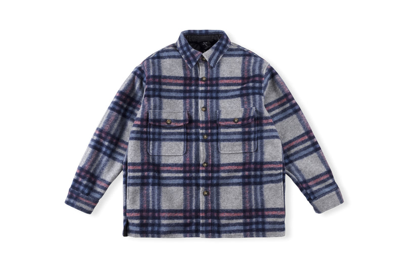 Saint Michael Baseball Jacket Hip Hop Big Talker Thick Plaid Shirt