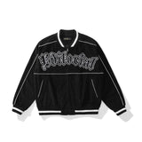 Beige Varsity Jacket Autumn and Winter Men's Embroidered Baseball Uniform Corduroy Jacket Men's Jacket