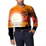Men Beach T Shirts Spring Men's Cool Long Sleeve Shirt