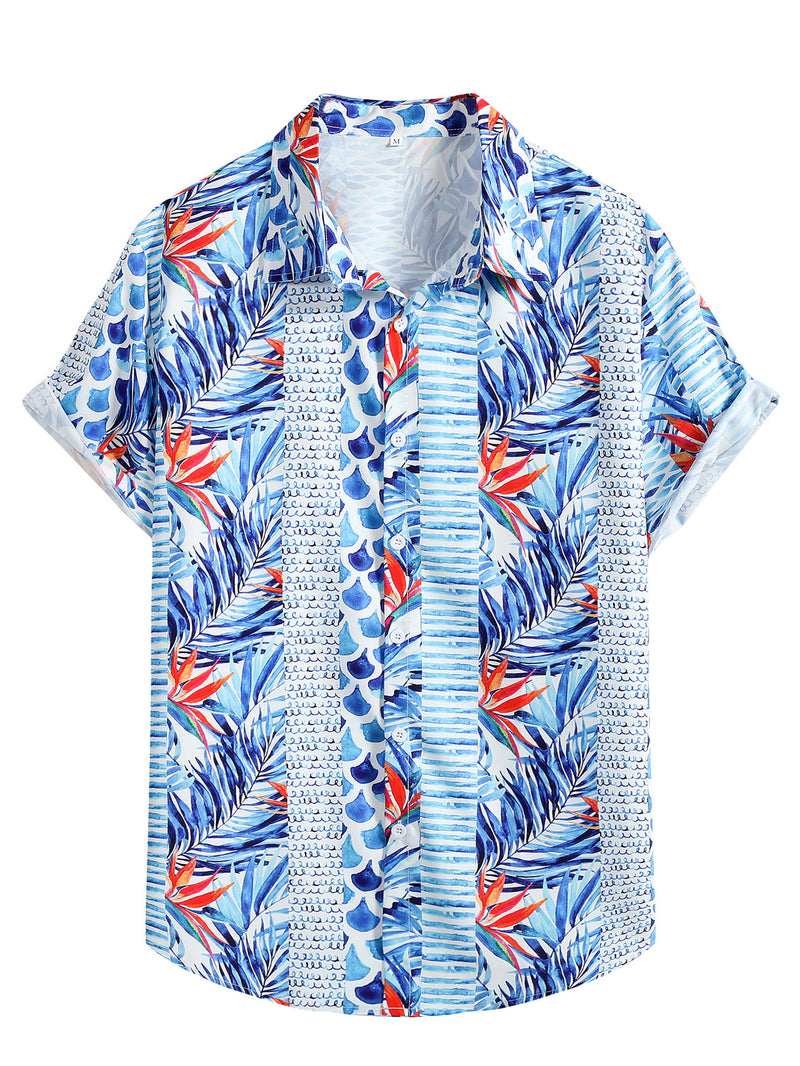 Men Hawaii Shirts Men's Casual Shirt Summer Short Sleeve Shirt