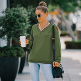 Women Fall Outfits Autumn and Winter V-neck Sexy off-the-Shoulder Top Female