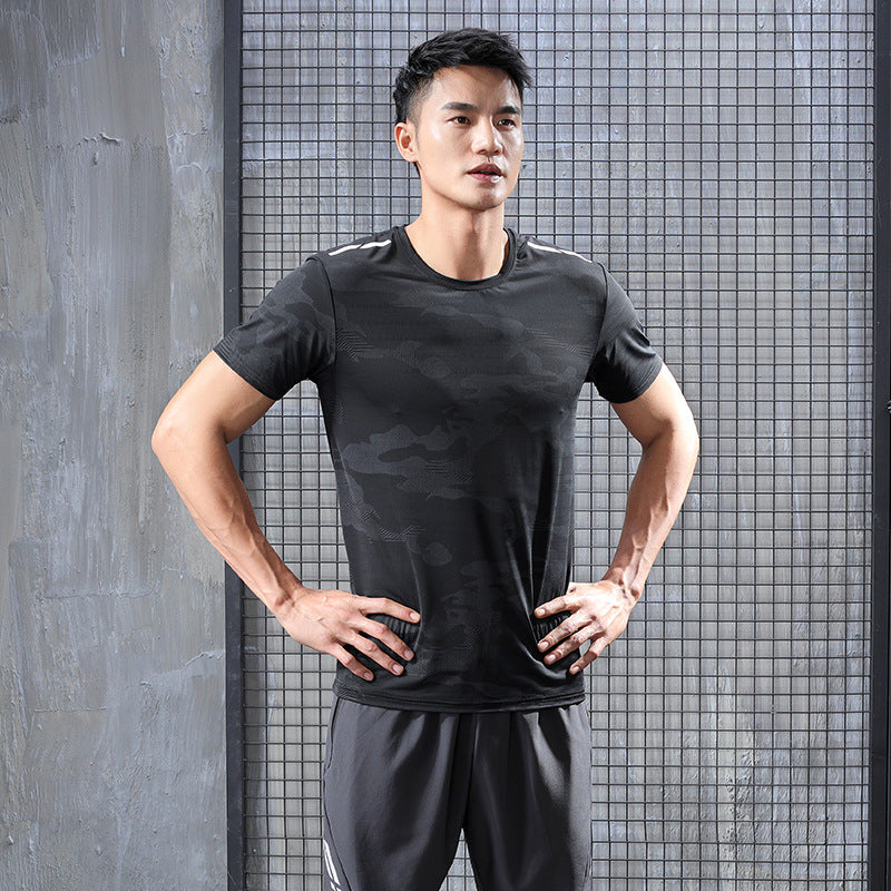 Sweat Wicking Shirt Men's Sports Short Sleeve Loose Casual