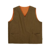 Men Sweater Vest Contrast Color Double-Sided Vest Men's V-neck Vest Tooling Style Loose Street Sleeveless Pullover