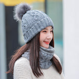 Women Winter Hats Female Winter Fleece Lined Padded Warm Keeping Knitted Hat