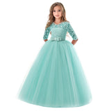First Communion Dress Vestidos De Primera Comunion Lace Ball Gown Girl Party Princess Pageant Gown Children's Dress Long Sleeve Wedding