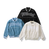 Beige Varsity Jacket Autumn and Winter Men's Embroidered Baseball Uniform Corduroy Jacket Men's Jacket