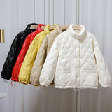 Women Winter Coats Puffer Jacket Down Coat Lightweight Down Jacket Women's Short Diamond Lattice Coat