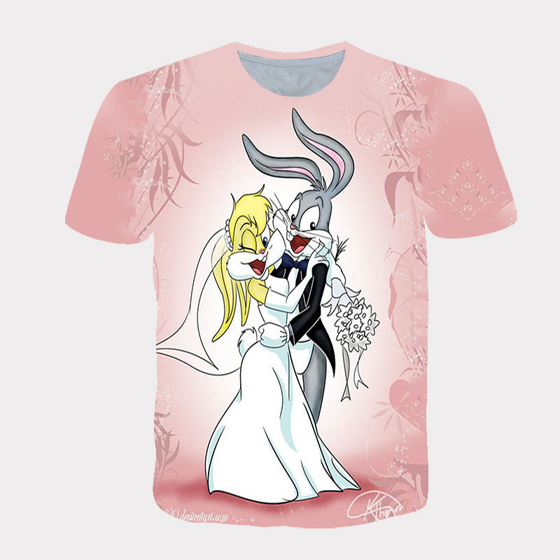 Bugs Bunny Shirt Spring and Summer Men's Short-Sleeved Printed T-shirt