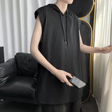 Men Sweatshirts Sleeveless T-shirt Men's Loose Short Sleeve