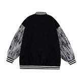 Baby Blue Varsity Jacket Vintage Embroidery Contrast Color Baseball Uniform for Men Spring and Autumn Coat