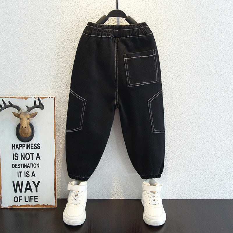 Toddler Boys Pants Boys' Jeans Spring and Autumn Casual Loose