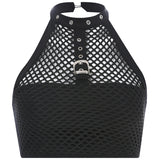 Women Rave Outfits Tops round Collar in Black Vest Women's Outer Wear Spring and Summer Women's Clothing Sexy