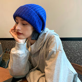 Women Winter Hats Red Earflaps Warm Autumn and Winter Soft Knitted Hat