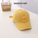 Smiley Face Cap Solid Color Embroidered Smiley Children's Baseball Cap