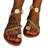 Women Open Toe Sandals Flats Flat Casual Beach Women's Shoes
