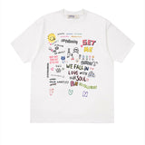 Oversized 90S T Shirt Alphabet Graffiti Print Summer Casual Loose-Fitting T-shirt