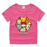 Children Pokemon Pikachu T Shirt Children Summer Clothing Short Sleeve T-shirt Male