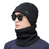 Men Winter Hats Knitted Hat Scarf Set Men's Winter Outdoor Leisure