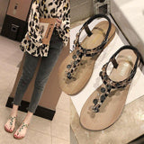 Women Open Toe Sands Flats Summer Fashion Flat Heel Bohemian Sandals