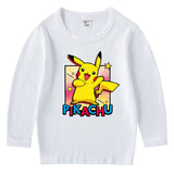 Children Pokemon Pikachu Hoodie Cotton Crew Neck T-shirt