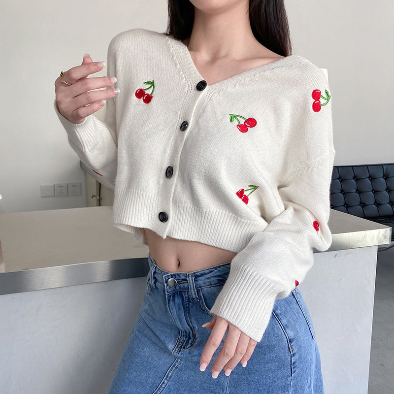 Preppy Aesthetic Sweater Coat Women's Autumn Loose Short Sweater