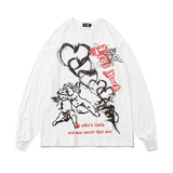 Mens Fall Outfits Long-Sleeved T-shirt Boys Loose Couple Oversize Sweater