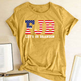 Let's Go Brandon T Shirt Top Women's Letter Print Short-Sleeve T-shirt Women