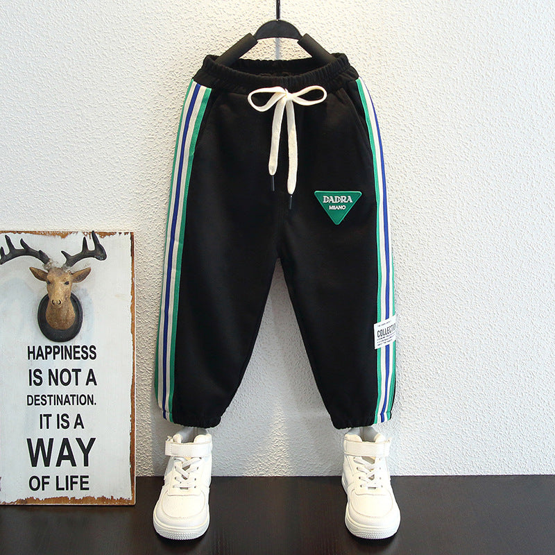Toddler Boys Pants Boys' Spring and Autumn Clothing Knitted Sweatpants Sports