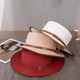 Italian Fedora Hats Short Brim Straw Hat Women's Summer Top Hat