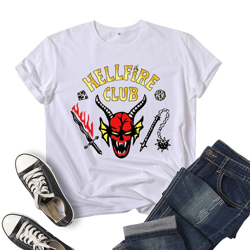 Stranger Things Hellfire Club T Shirt Short Sleeve Top Women'S T-Shirt