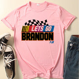 Let'S Go Brandon T Shirt English Letter Short Sleeve T-Shirt